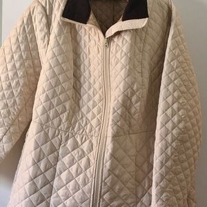 Womens Land's End Field, Barn Jacket Insulated, Corduroy Collar Plus Size 1X XXL